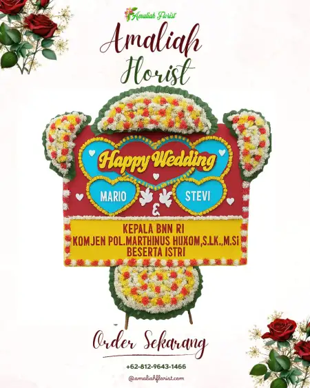 Papan Bunga Pernikahan Gegeran